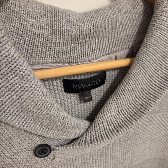 RW&CO Men’s Grey Knit Sweater XS 100% Cotton Slim Fit - Picture 3 of 8